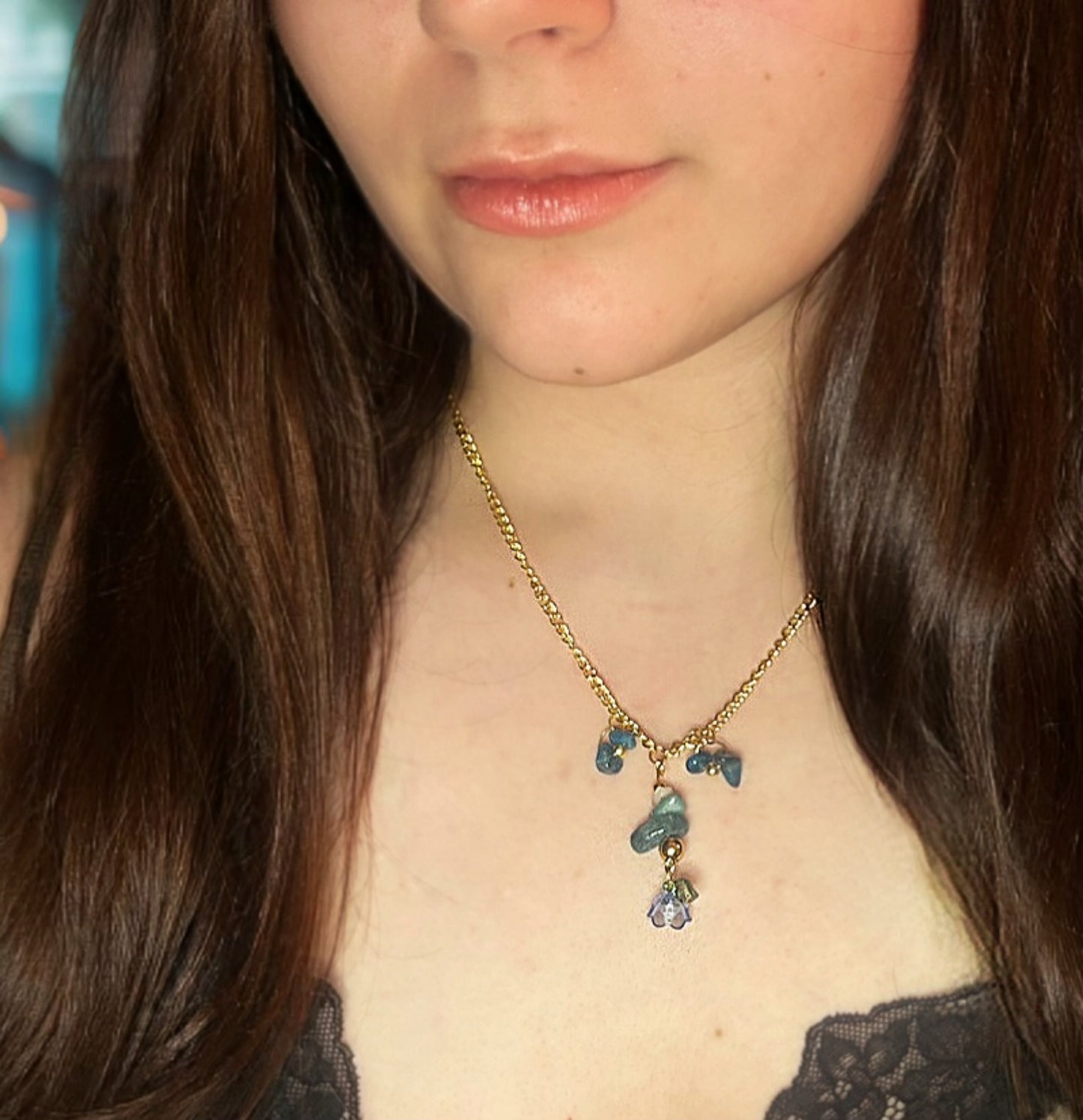 Crystal Beaded Dainty Necklace & Earring Set