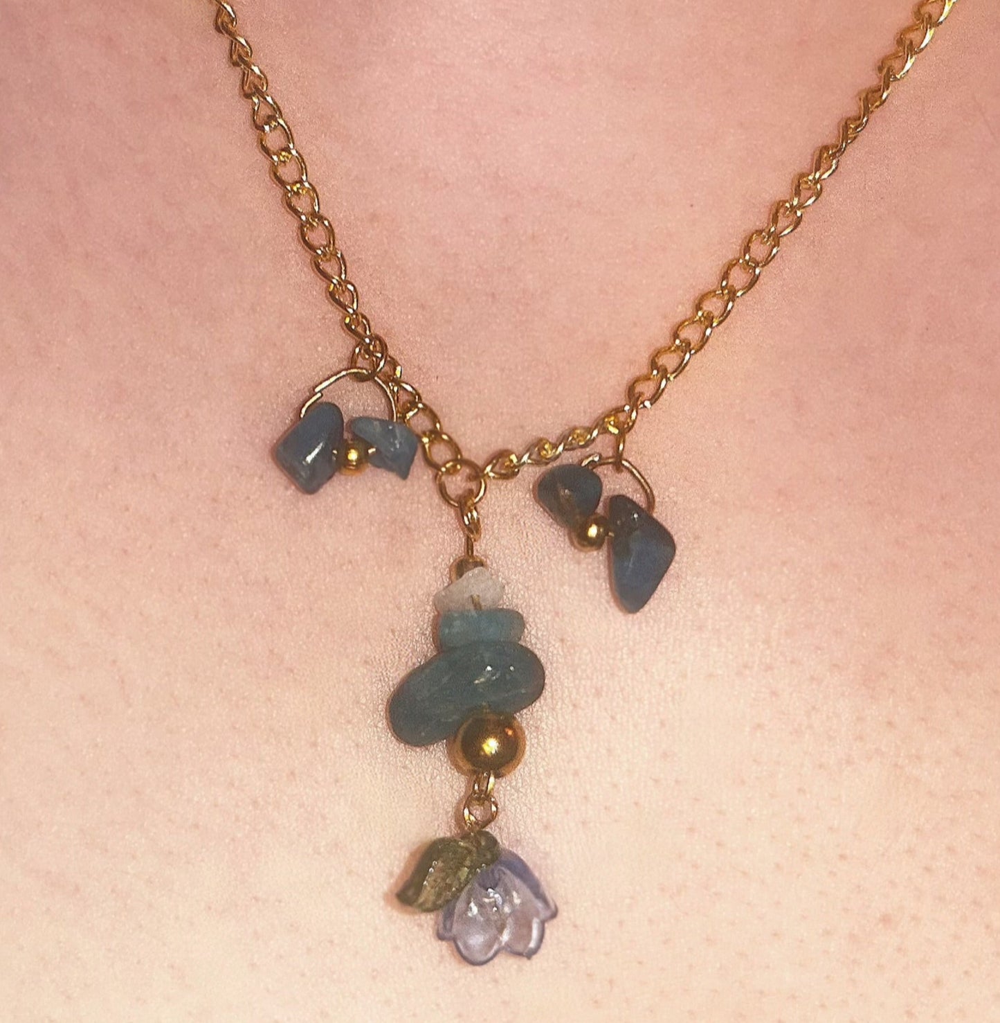Crystal Beaded Dainty Necklace & Earring Set