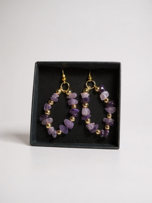 Amethyst Hoop Earrings
