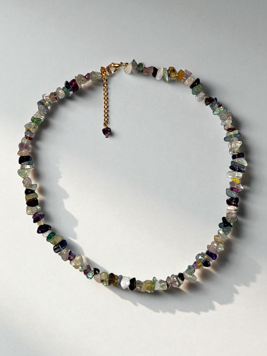 Rainbow Fluorite Gemstone Necklace